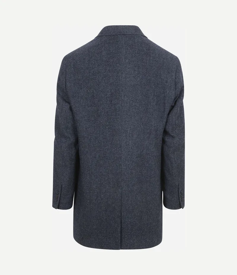 Coat wol twill donkerblauw