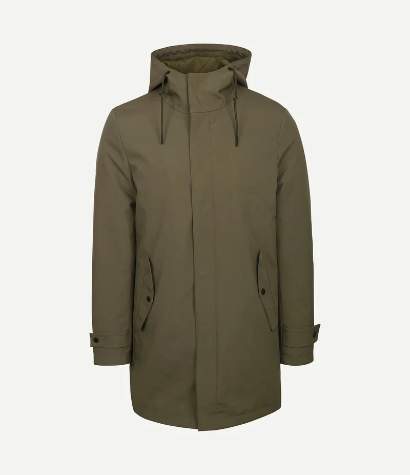 Jas hood tech olijfgroen