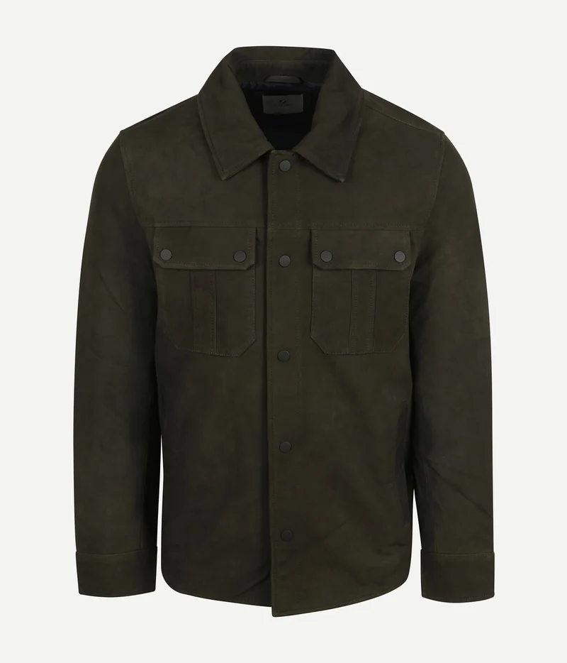 Suitable jacket suede olijfgroen