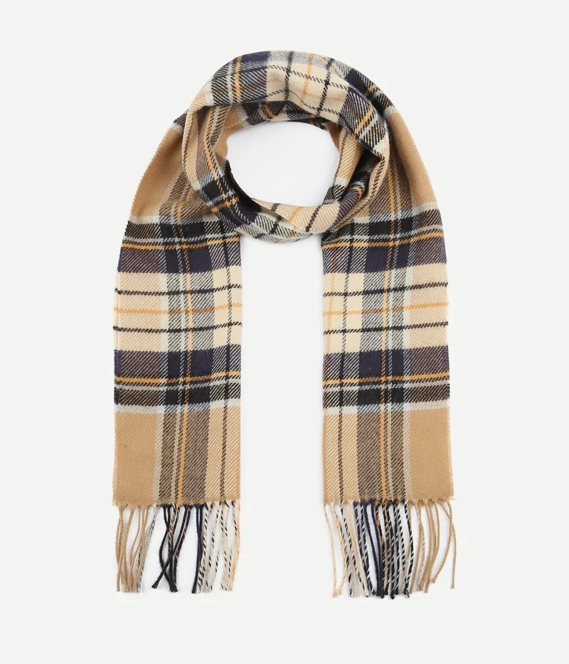 Suitable heren sjaal ruit beige