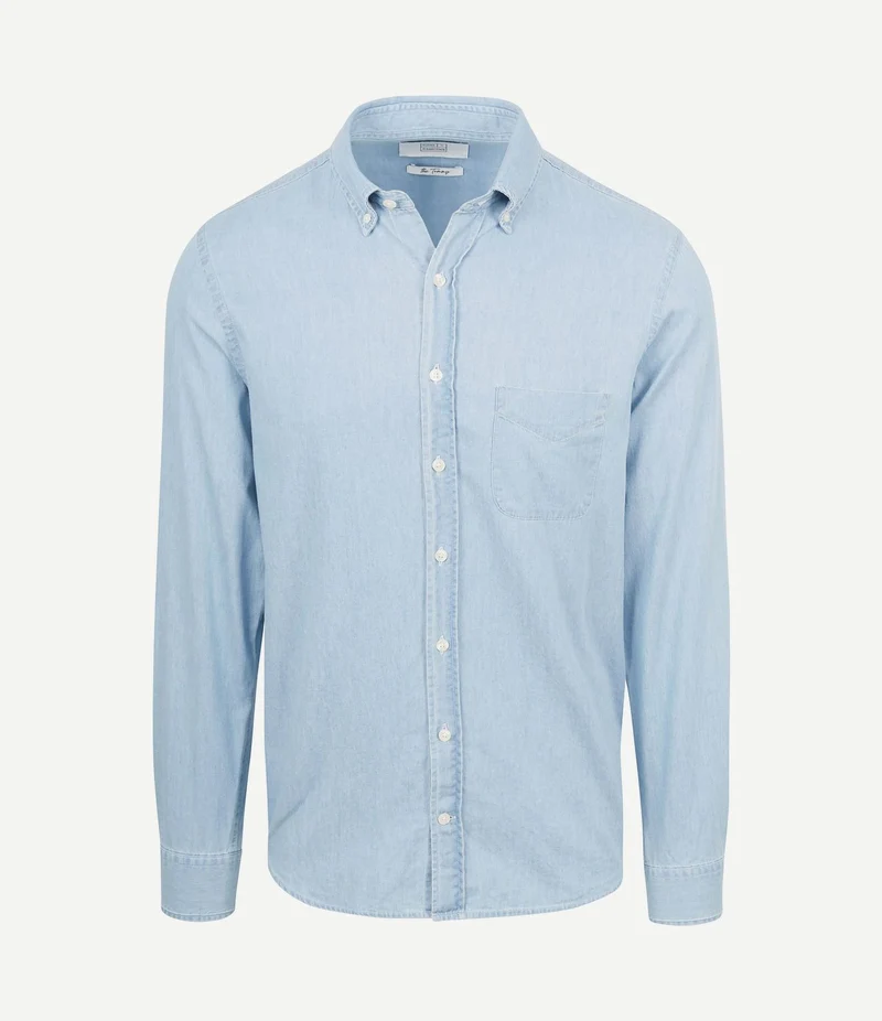 The tommy denim overhemd chambray lichtblauw
