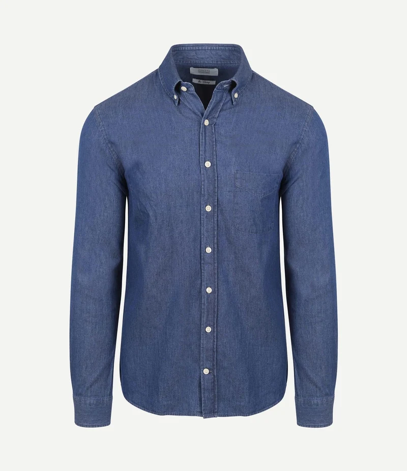 The tommy denim overhemd chambray blauw