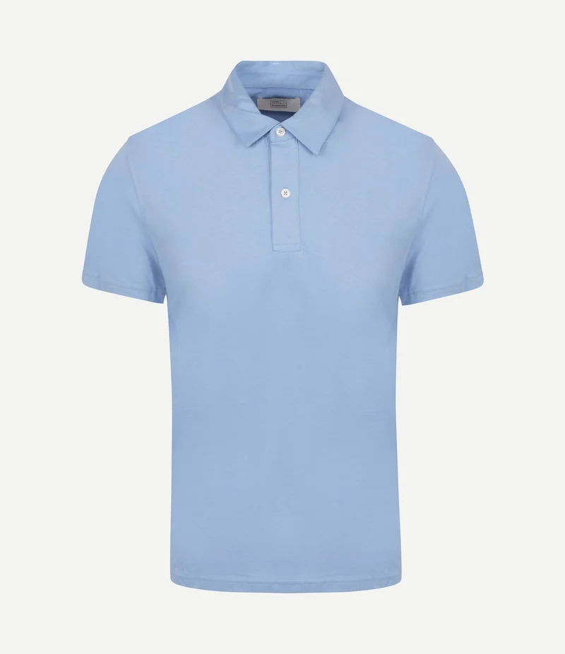 The James poloshirt mid blauw
