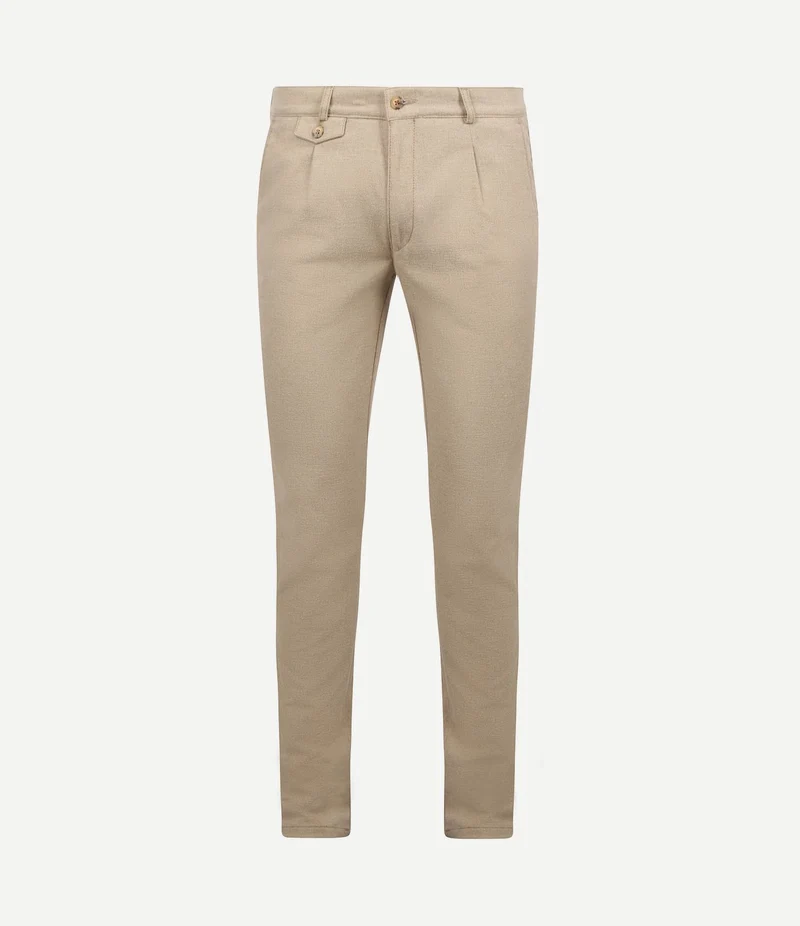Chino Pico pleat flanel sand