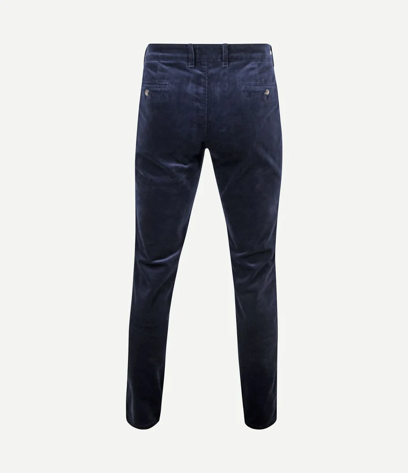 Chino Plato corduroy donkerblauw