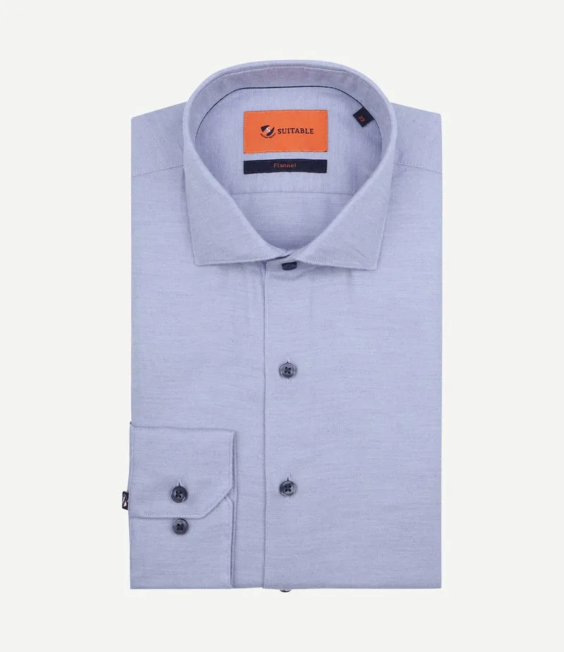Overhemd widespread flanel lichtblauw