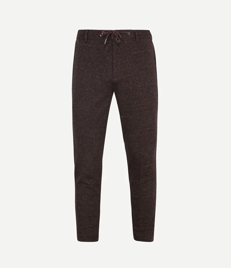Chino das pied de poule aurbergine