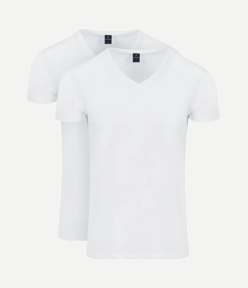 Vitasu t-shirt v-hals wit (2-pack)