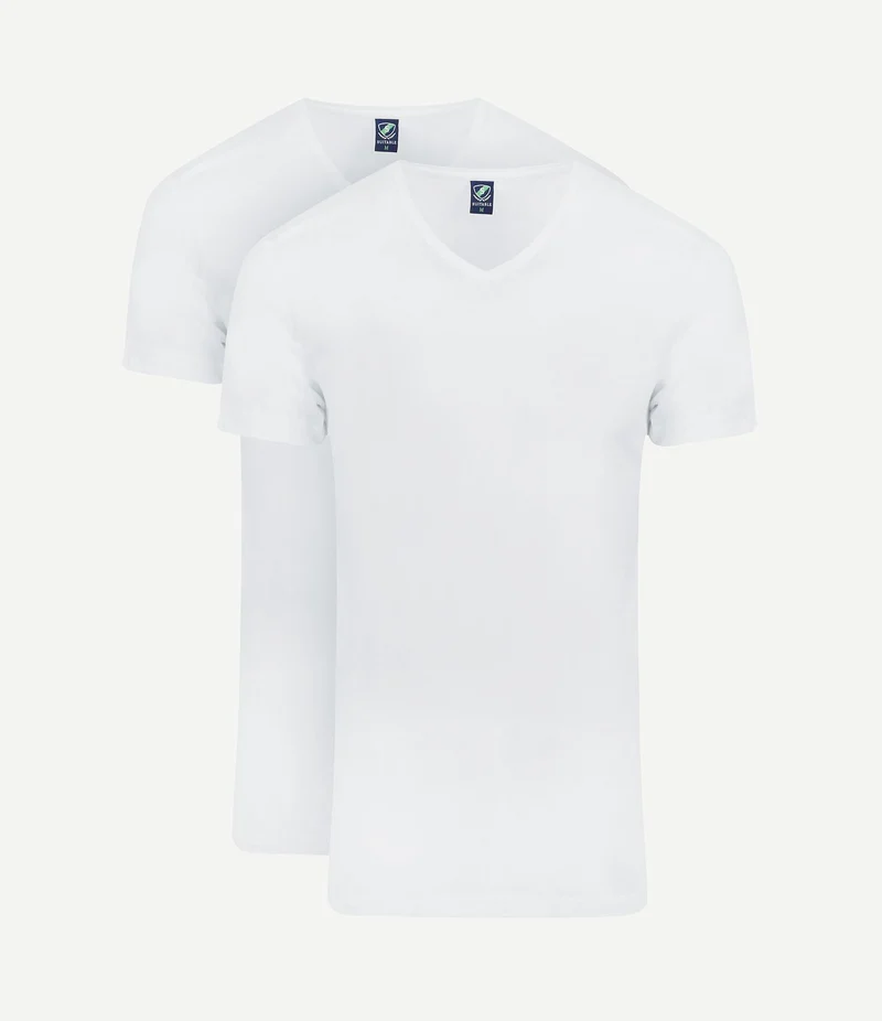 Vibambo t-shirt v-hals wit (2-pack)