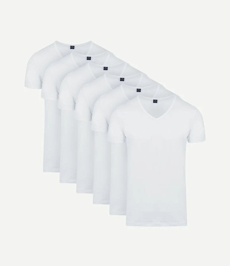 Vita t-shirt v-hals wit (6-pack)