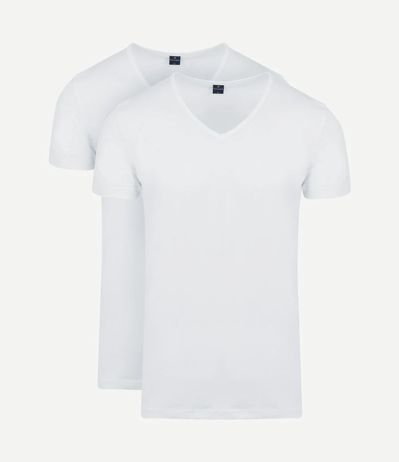 Vita t-shirt v-hals wit (2-pack)