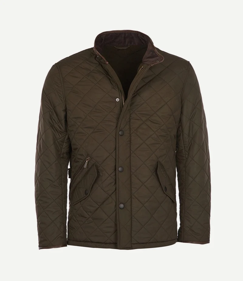 Quilted jas powell olijf