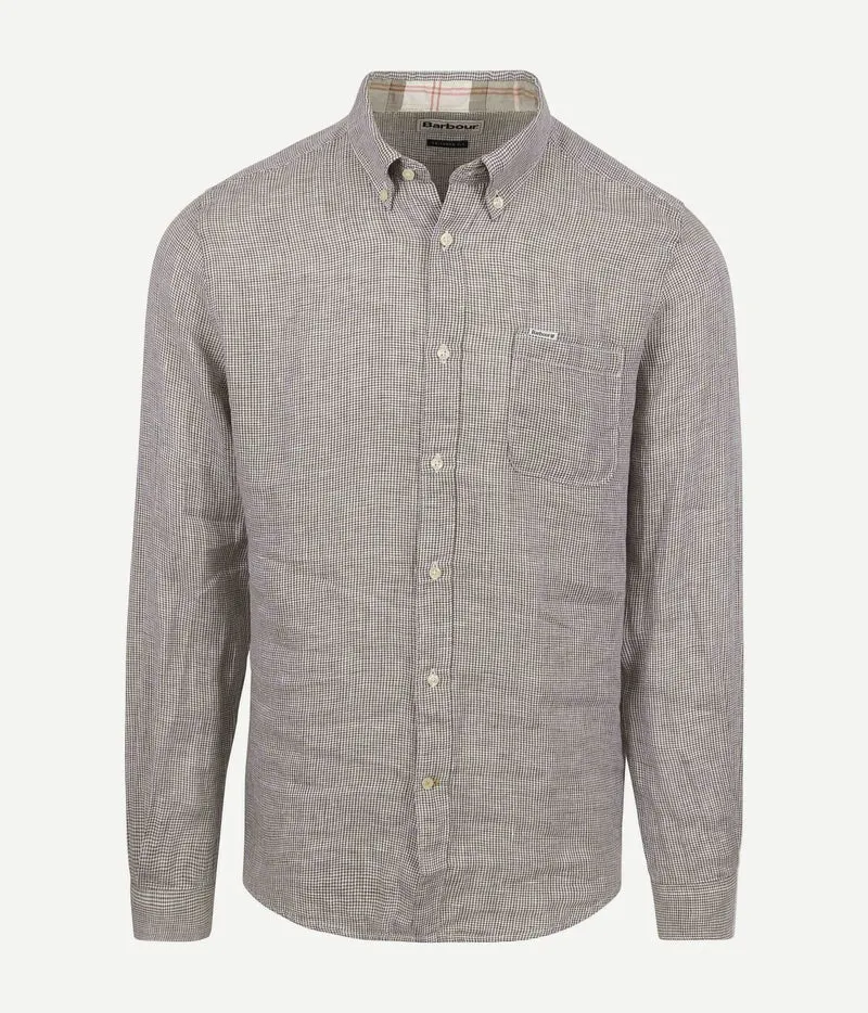 Barbour linton overhemd linnen groen