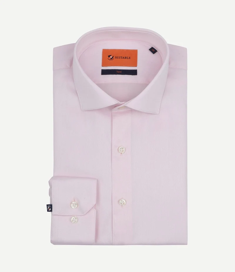 Overhemd twill roze