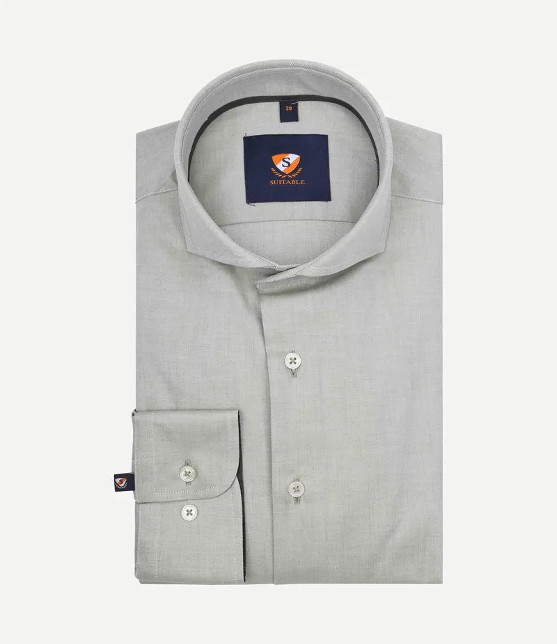Overhemd twill lichtgroen