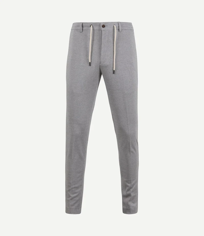 Pantalon jersey pied de poule grijs