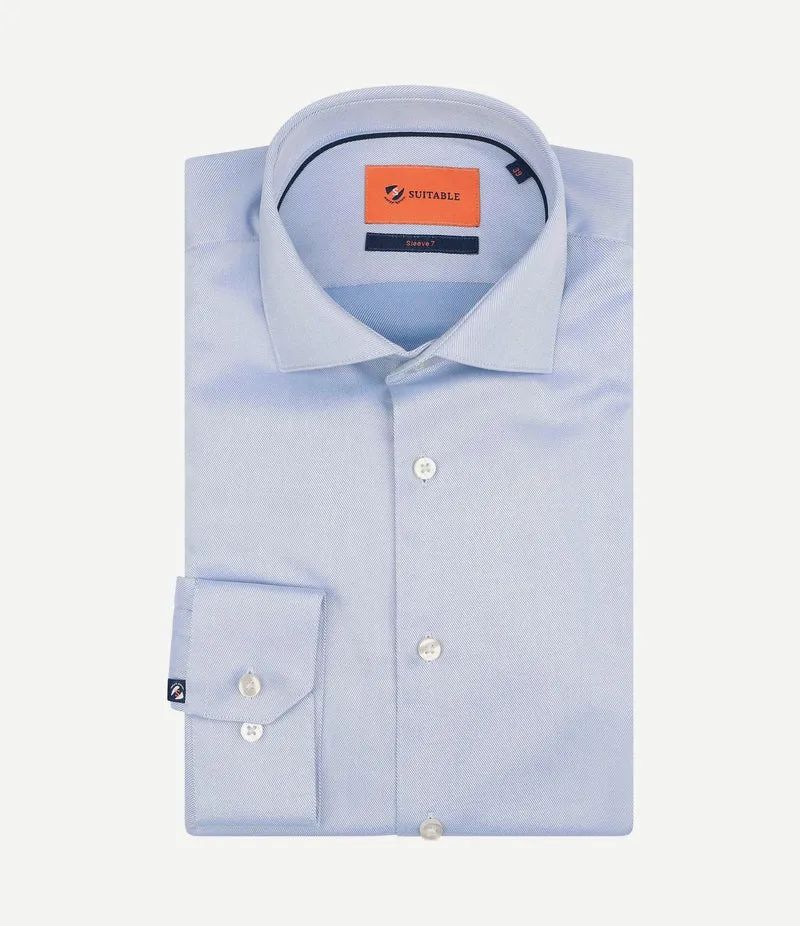 Overhemd twill sleeve 7 lichtblauw