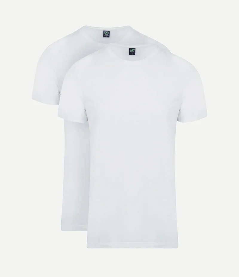 Obambo t-shirt ronde hals wit (2-pack)