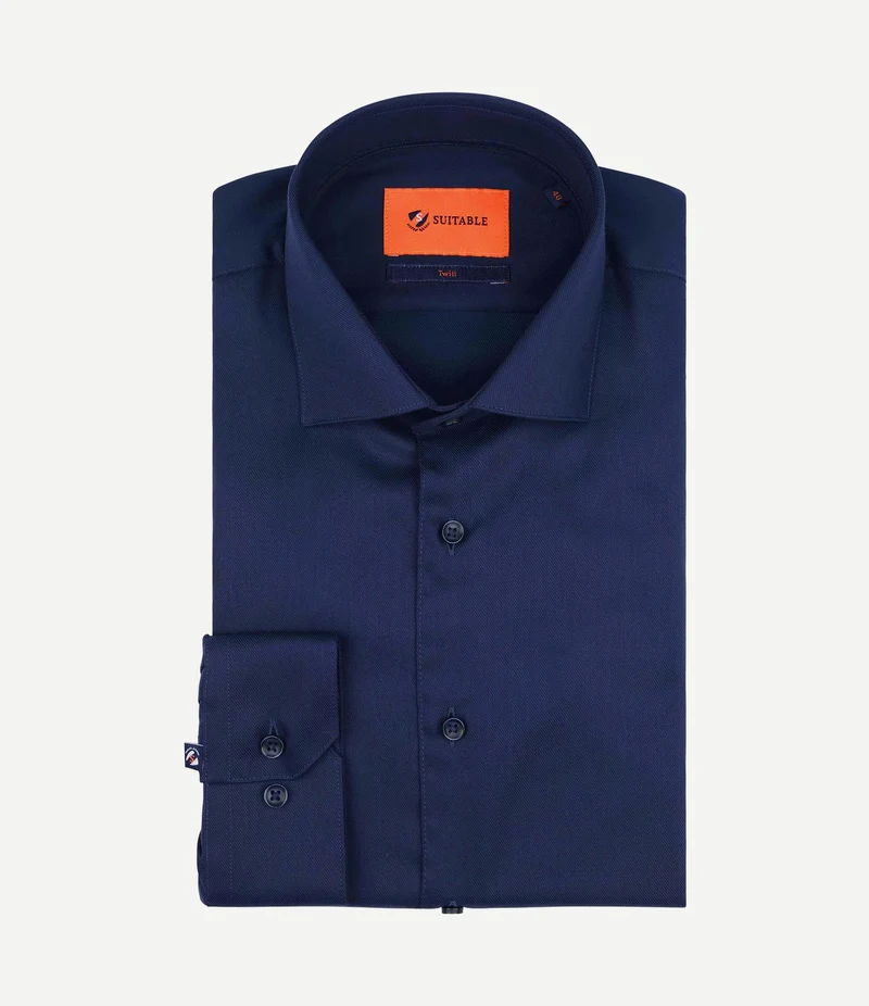 Overhemd donkerblauw blauw twill dr-05