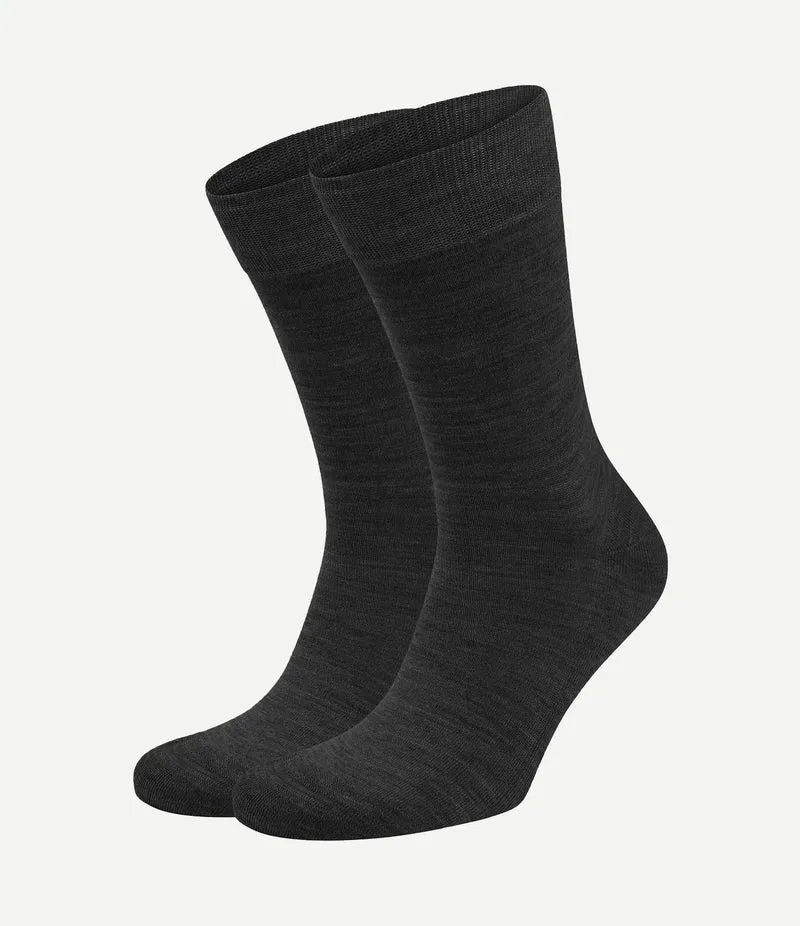 Merino sokken antraciet (2-pack)