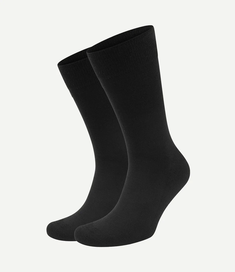 Merino sokken zwart (2-pack)