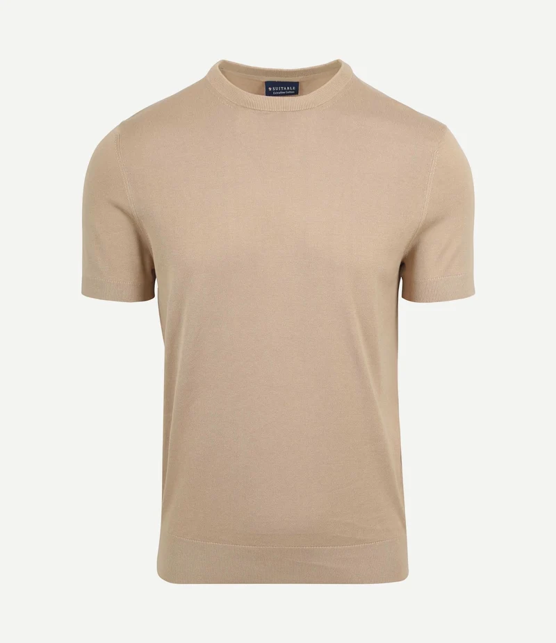 Knitted t-shirt beige