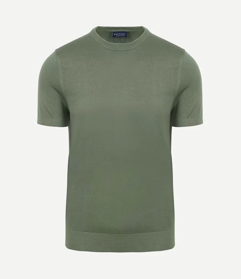 Knitted t-shirt groen