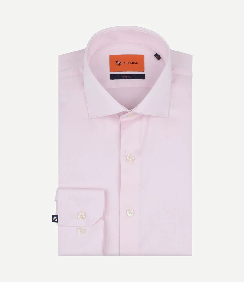 Overhemd extra lange mouwen twill roze