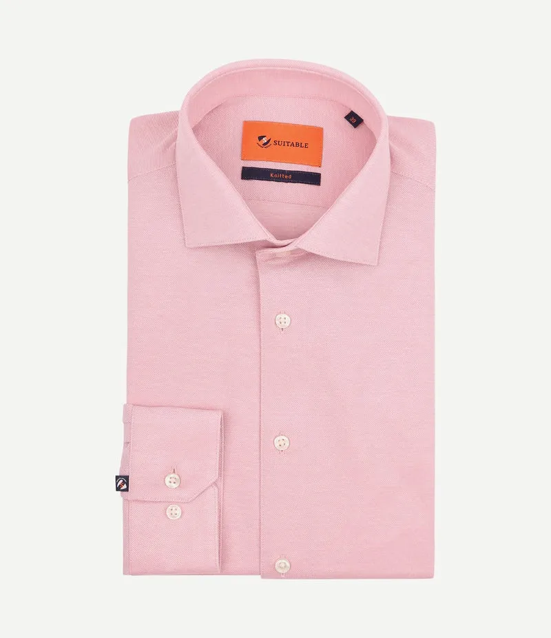 Overhemd knitted pique roze