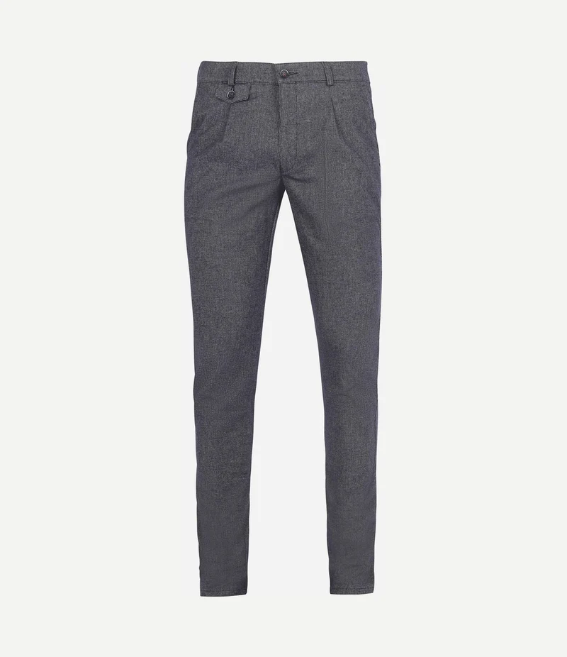 Chino Pico pleat donkerblauw