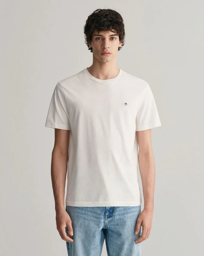 T-shirt shield logo wit