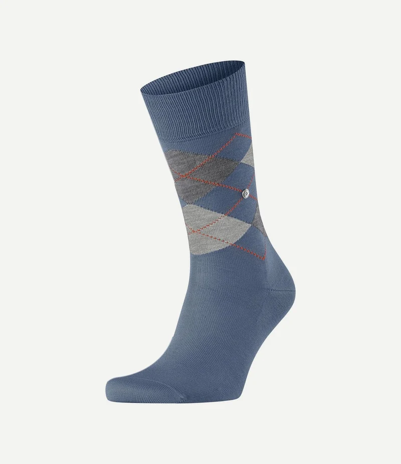 Manchester sok ruit blauw 6274