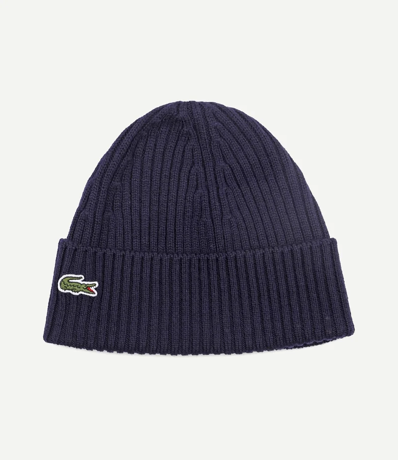 Knitted muts wol donkerblauw