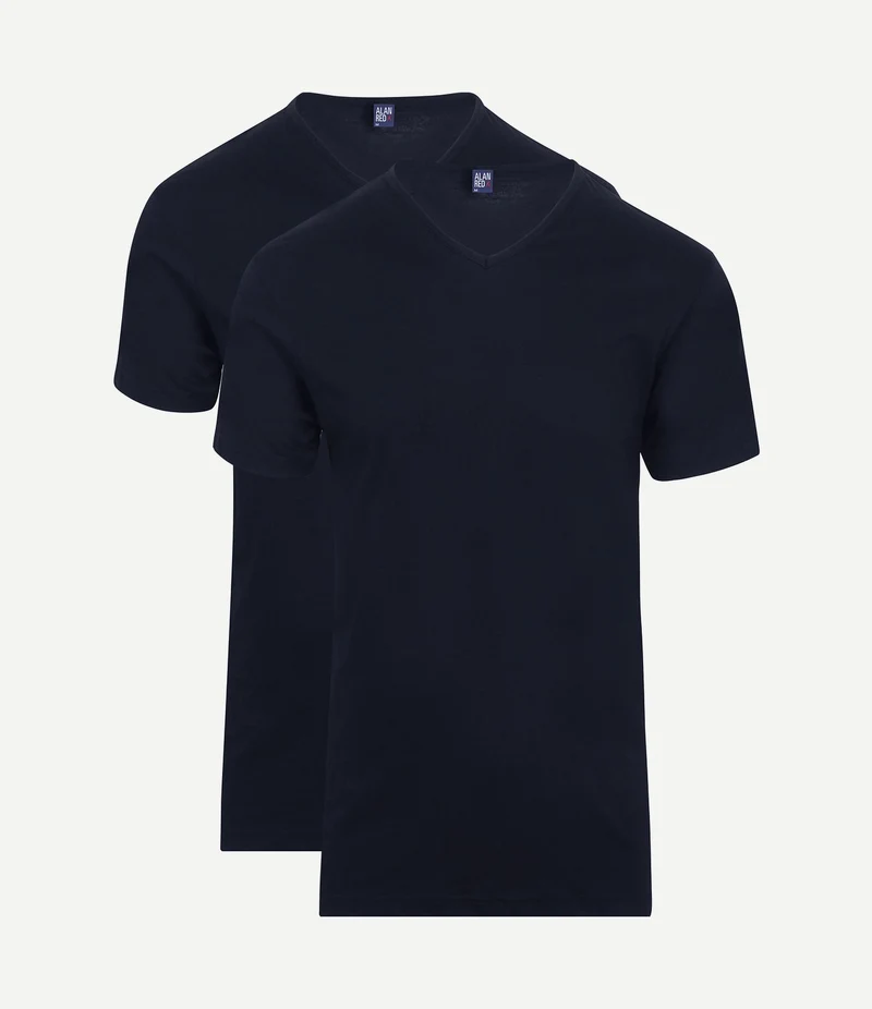 Vermont t-shirts v-hals donkerblauw (2-pack)