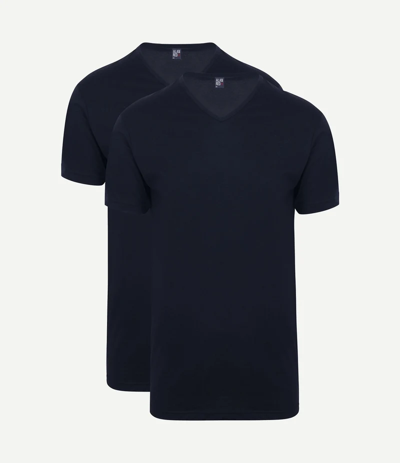 Vermont extra lange t-shirts donkerblauw (2-pack)