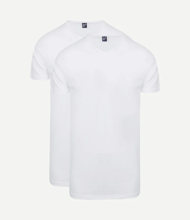 Vermont extra lange t-shirts wit (2-pack)