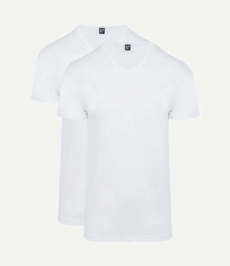 Vermont t-shirt v-hals wit (2-pack)
