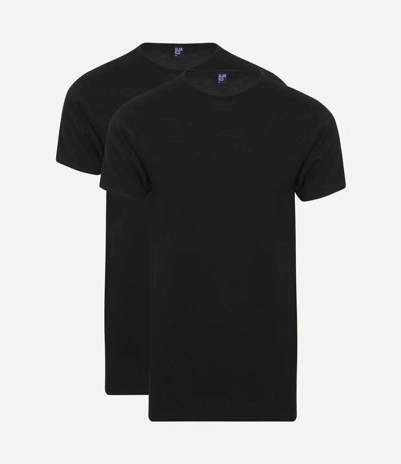 Derby extra lang t-shirt zwart (2-pack)