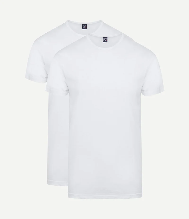 Derby extra lange t-shirts wit (2-pack)