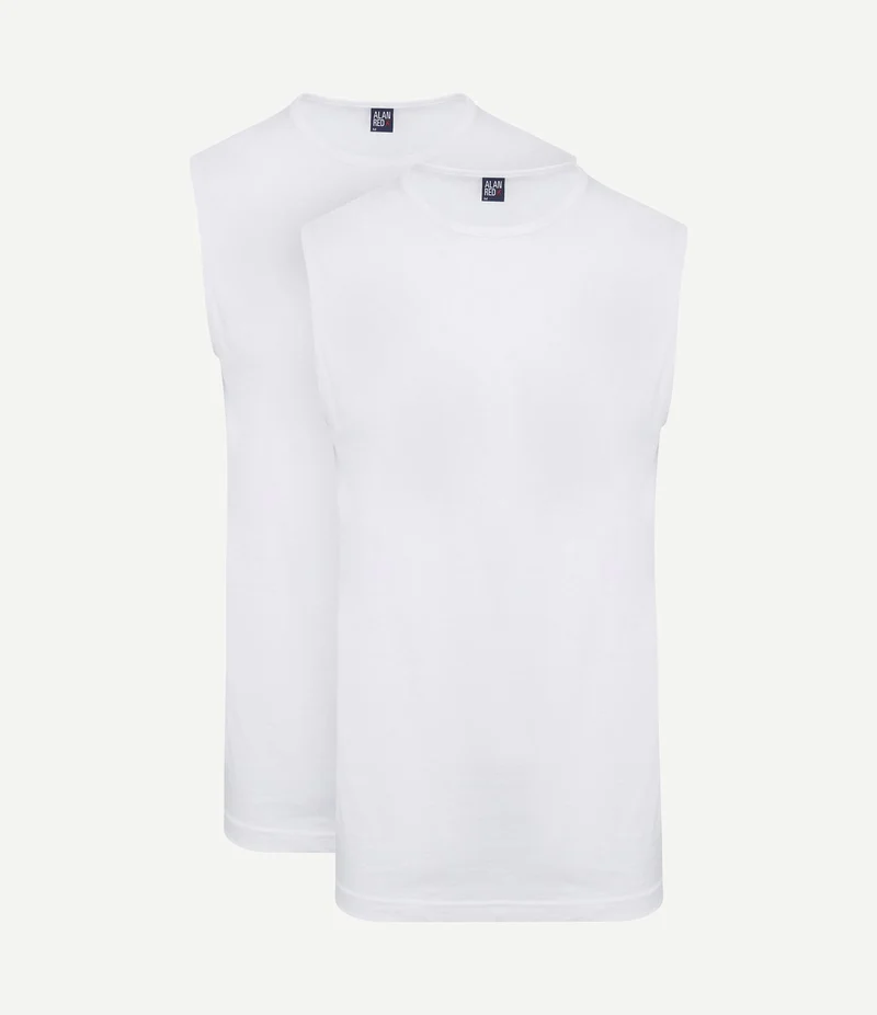 T-Montana singlet mouwloos wit (2-pack)
