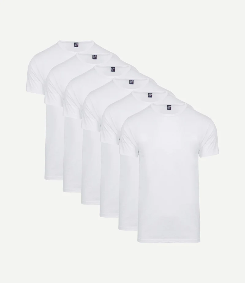 Derby (6-pack) o-hals t-shirts wit aanbieding