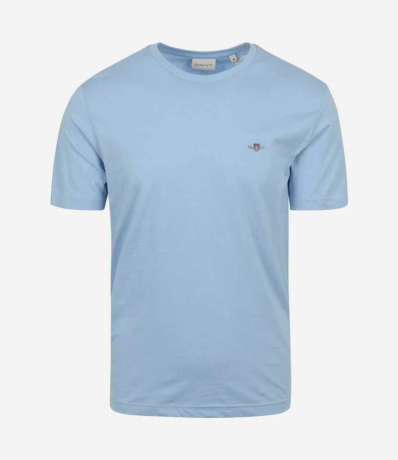 T-shirt shield logo lichtblauw