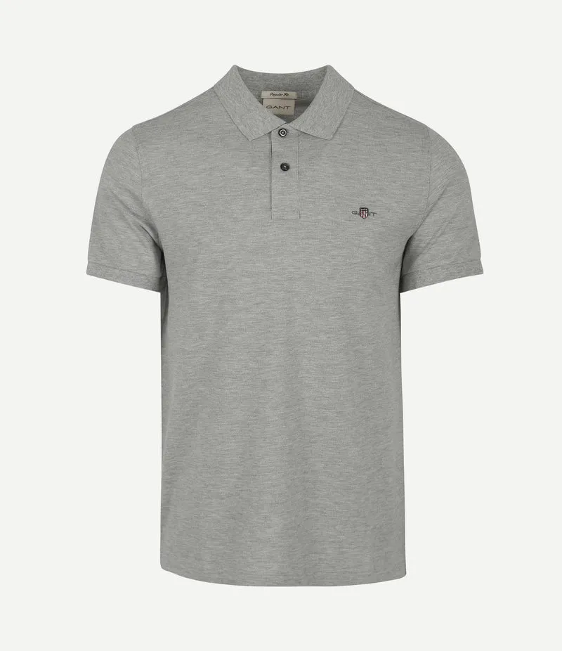 Shield piqué poloshirt grijs