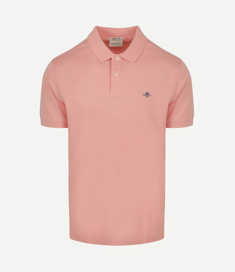 Shield piqué poloshirt roze