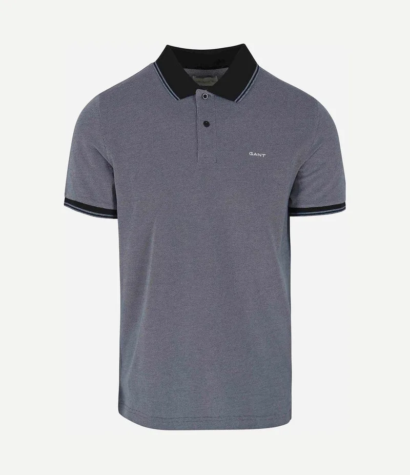 Shield Oxford piqué poloshirt donkerblauw