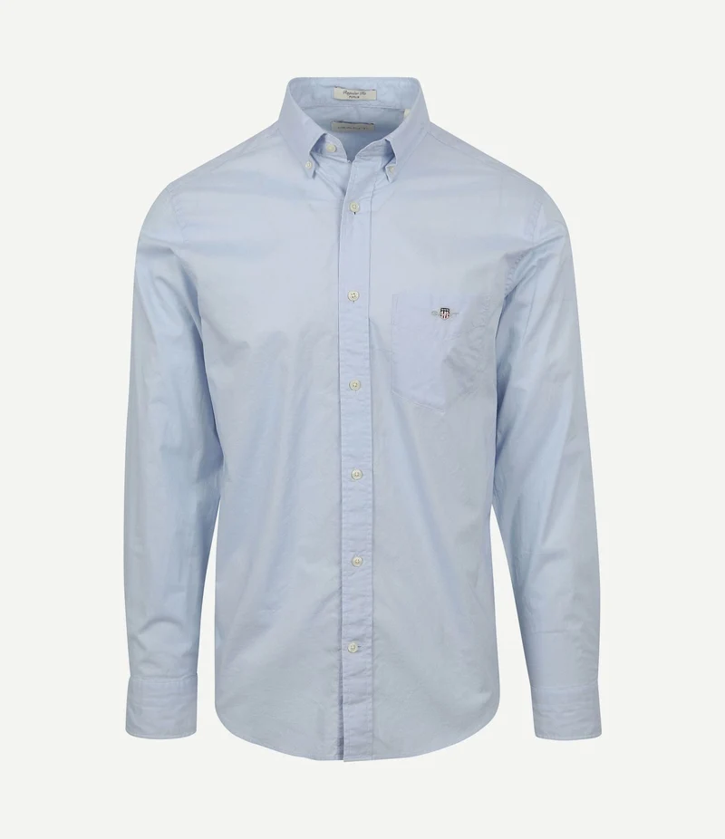 Casual overhemd poplin lichtblauw