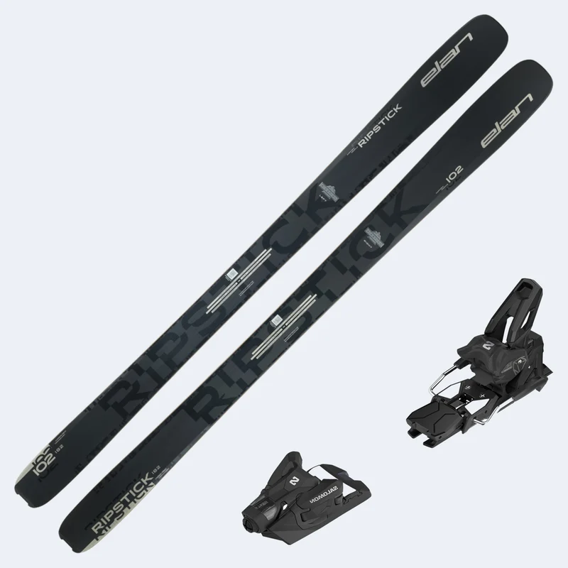 2026 Elan Ripstick 102 Black Edition Skis with Salomon Strive 14 GW Bindings