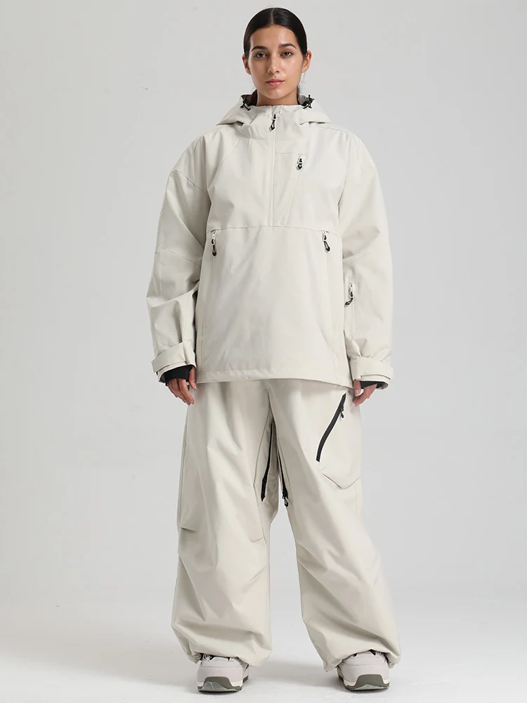 Women's Gsou Snow Durable Mountain Vibe Pullover Anorak Baggy Snow Suits
